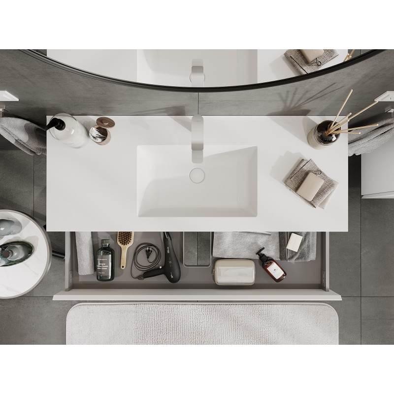 Mexen Orio kúpeľňová skrinka 120 cm s umývadlom Otis, 2 zásuvky, biela matná - 91A10-12047-2-BFF01-W18M01