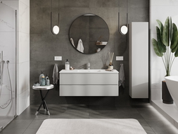 Mexen Orio kúpeľňová skrinka 120 cm s umývadlom Otis, 2 zásuvky, sivá matná/biela matná - 91A10-12047-2-BFF62-W18M01