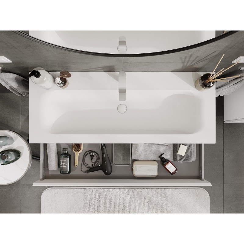 Mexen Orio kúpeľňová skrinka 120 cm s umývadlom Vela, 2 zásuvky, biela matná - 91A10-12047-2-BFF01-W23M01