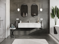 Mexen Orio kúpeľňová skrinka 140 cm s umývadlom Otis, 1 zásuvka, biela matná - 91A10-14023-1-BF01-W18M01