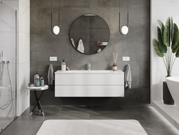 Mexen Orio kúpeľňová skrinka 140 cm s umývadlom Vela, 2 zásuvky, biely lesk - 91A10-14047-2-BFF00-W23M00