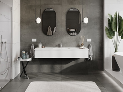 Mexen Orio kúpeľňová skrinka 160 cm s umývadlom Otis, 1 zásuvka, biela matná - 91A10-16023-1-BF01-W18M01