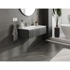 Mexen Rivel kúpeľňová skrinka 90 cm s umývadlom Vela, 1 zásuvka, ryhovaná, grafit mat/biela mat - 91A20-09023-1-BF66-W23M01