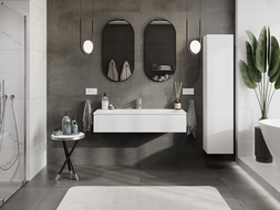 Mexen Rivel kúpeľňová skrinka 120 cm s umývadlom Vela, 1 zásuvka, ryhovaná, biela matná - 91A20-12023-1-BF01-W23M01