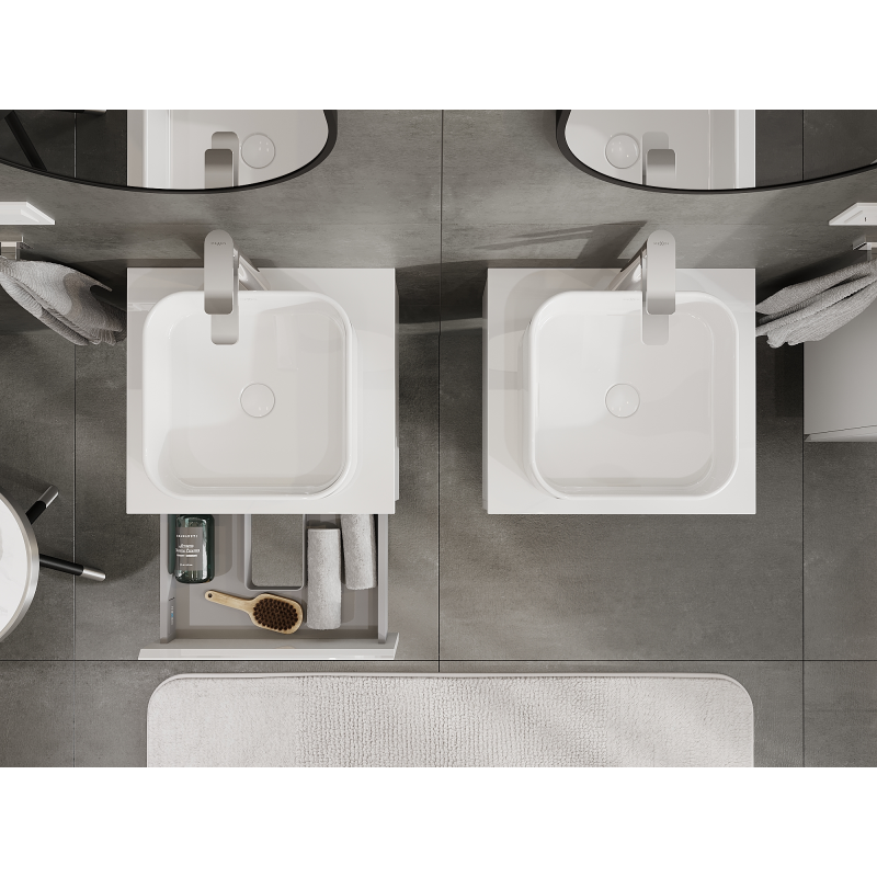 Mexen Orio kúpeľňová skrinka pod umývadlo 50 cm, 1 zásuvka, biely lesk - 91A10-05023-1-BF00