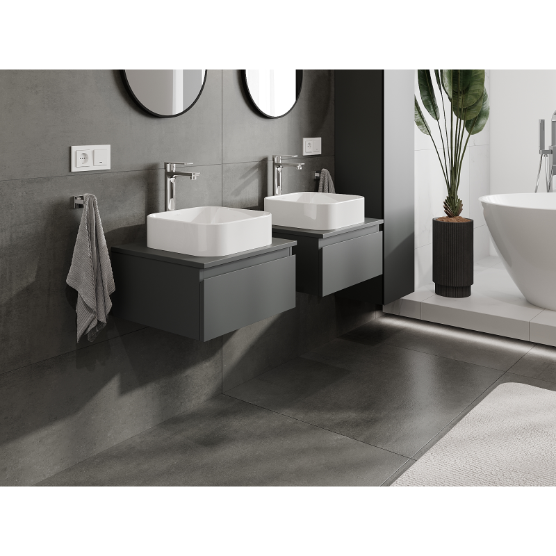 Mexen Orio kúpeľňová skrinka pod umývadlo 50 cm, 1 zásuvka, grafit mat - 91A10-05023-1-BF66