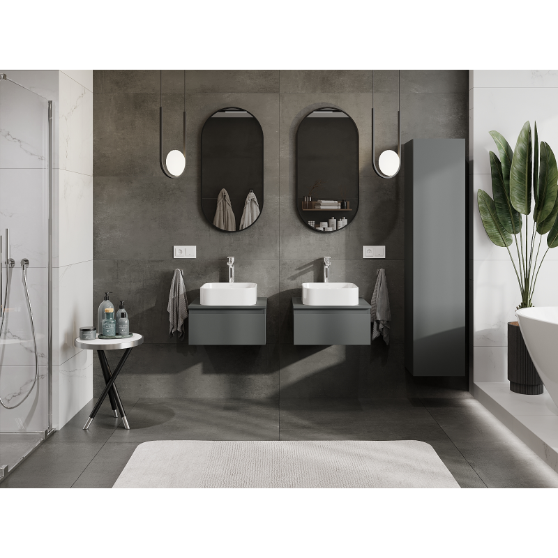 Mexen Orio kúpeľňová skrinka pod umývadlo 50 cm, 1 zásuvka, grafit mat - 91A10-05023-1-BF66