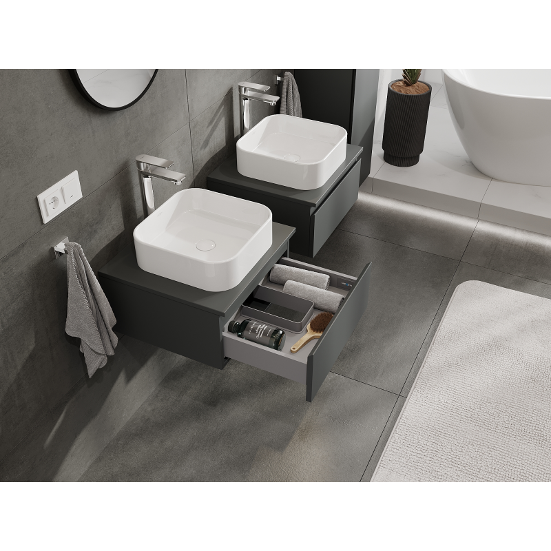 Mexen Orio kúpeľňová skrinka pod umývadlo 50 cm, 1 zásuvka, grafit mat - 91A10-05023-1-BF66