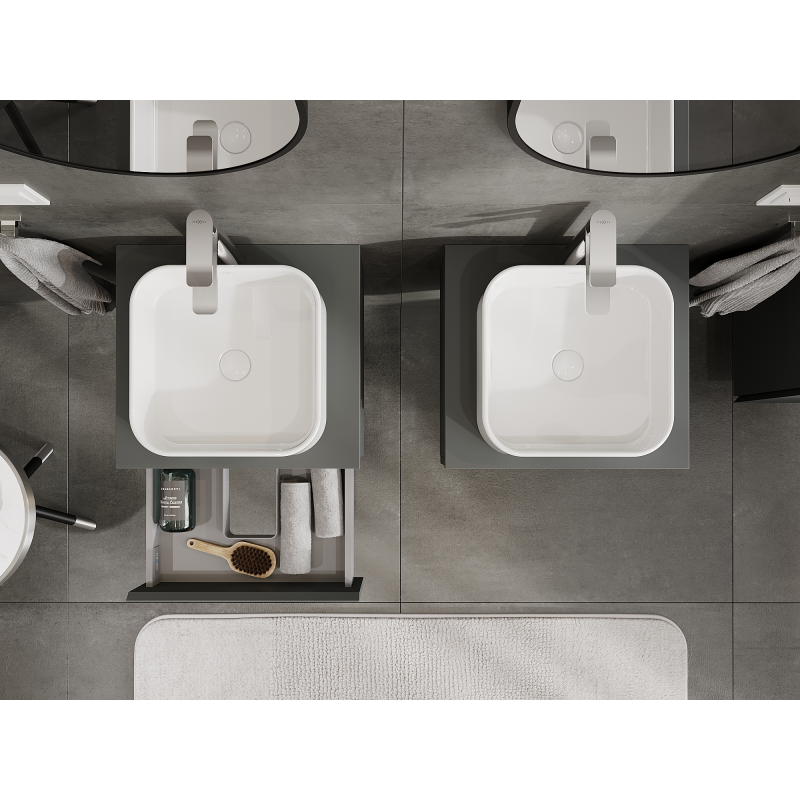 Mexen Orio kúpeľňová skrinka pod umývadlo 50 cm, 1 zásuvka, grafit mat - 91A10-05023-1-BF66