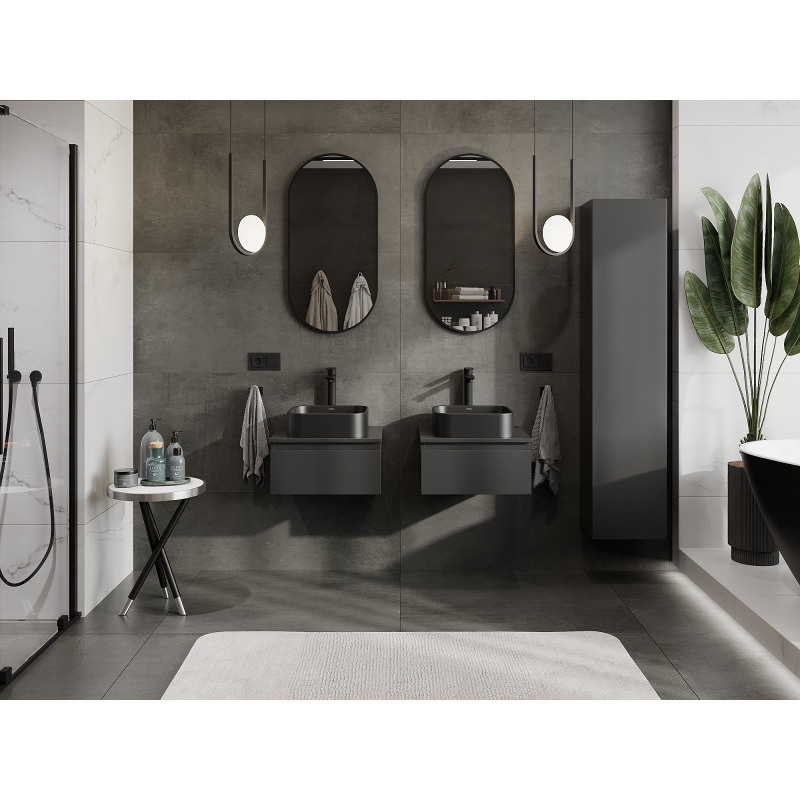 Mexen Orio kúpeľňová skrinka pod umývadlo 50 cm, 1 zásuvka, čierna matná - 91A10-05023-1-BF71