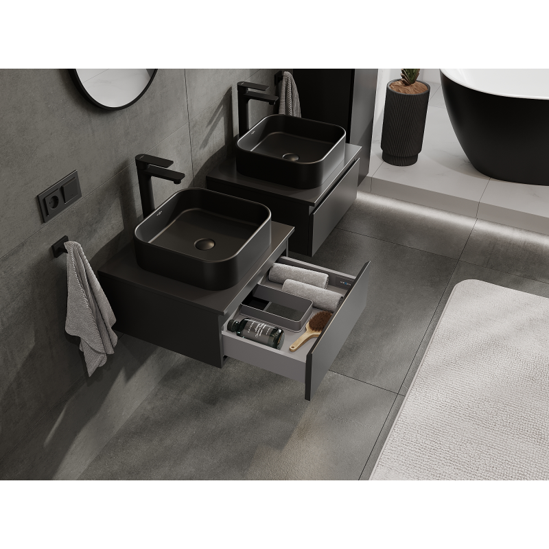Mexen Orio kúpeľňová skrinka pod umývadlo 50 cm, 1 zásuvka, čierna matná - 91A10-05023-1-BF71