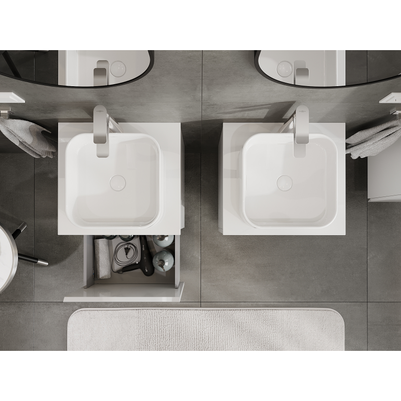 Mexen Orio skrinka pod umývadlo 50 cm, 1 zásuvka, biela lesk - 91A10-05047-1-BF00