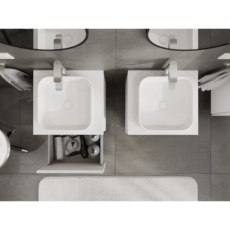 Mexen Orio kúpeľňová skrinka pod umývadlo 50 cm, 1 zásuvka, biela matná - 91A10-05047-1-BF01