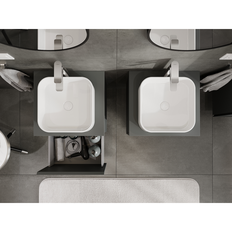 Mexen Orio kúpeľňová skrinka pod umývadlo 50 cm, 1 zásuvka, grafit mat - 91A10-05047-1-BF66