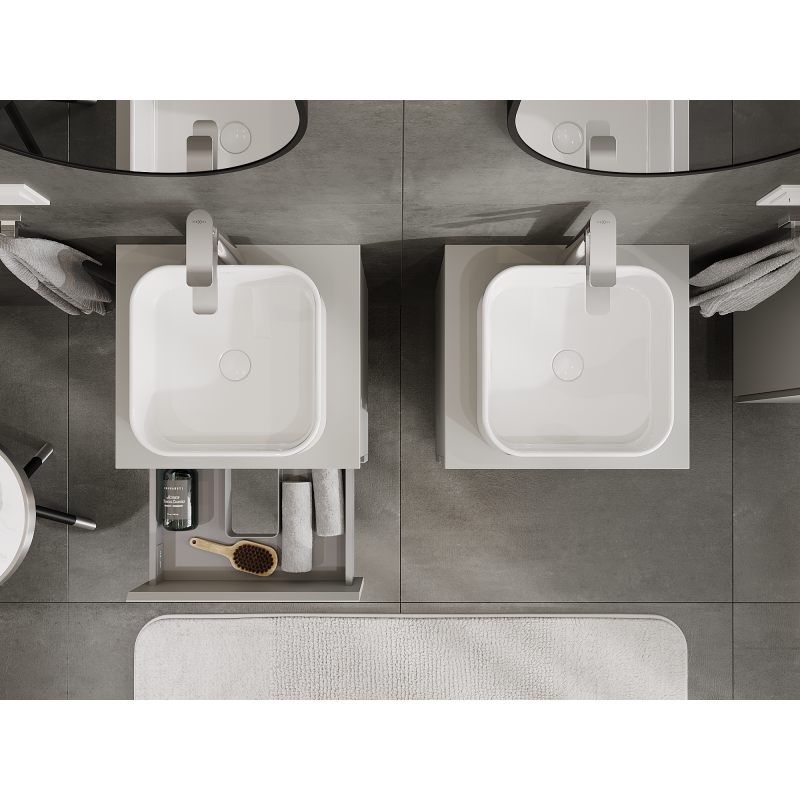 Mexen Orio kúpeľňová skrinka pod umývadlo 50 cm, 2 zásuvky, sivá matná - 91A10-05047-2-BFF62