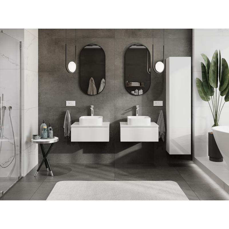 Mexen Orio kúpeľňová skrinka pod umývadlo 60 cm, 1 zásuvka, biely lesk - 91A10-06023-1-BF00