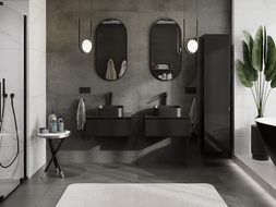 Mexen Orio kúpeľňová skrinka pod umývadlo 60 cm, 1 zásuvka, čierny lesk - 91A10-06023-1-BF70