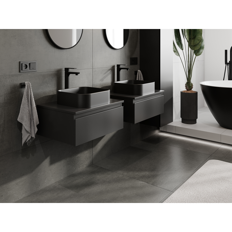 Mexen Orio kúpeľňová skrinka pod umývadlo 60 cm, 1 zásuvka, čierna matná - 91A10-06023-1-BF71