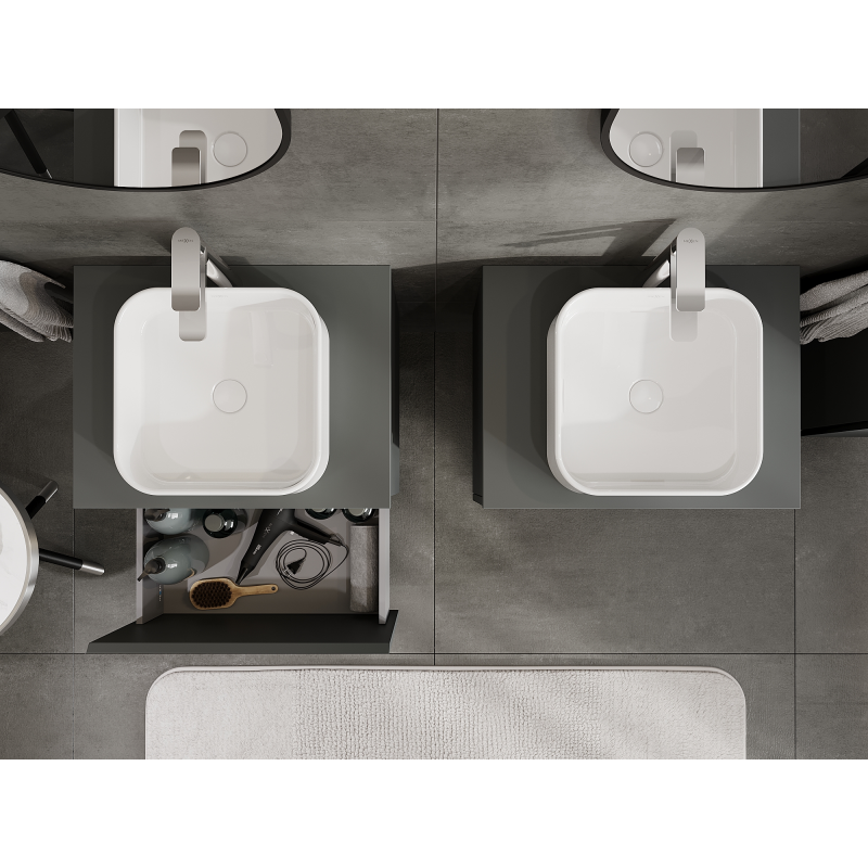 Mexen Orio kúpeľňová skrinka pod umývadlo 60 cm, 1 zásuvka, grafit matný - 91A10-06047-1-BF66