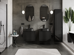 Mexen Orio kúpeľňová skrinka pod umývadlo 60 cm, 1 zásuvka, čierny lesk - 91A10-06047-1-BF70