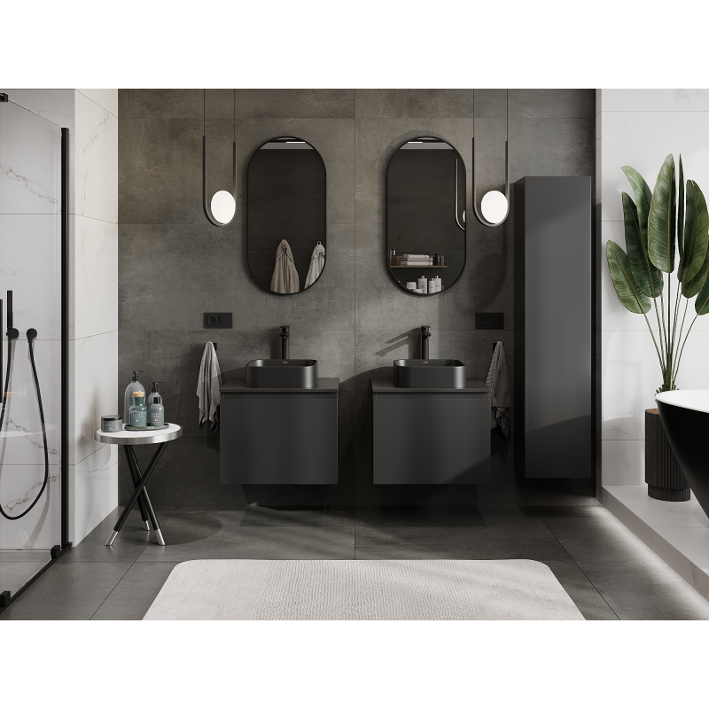 Mexen Orio kúpeľňová skrinka pod umývadlo 60 cm, 1 zásuvka, čierna matná - 91A10-06047-1-BF71