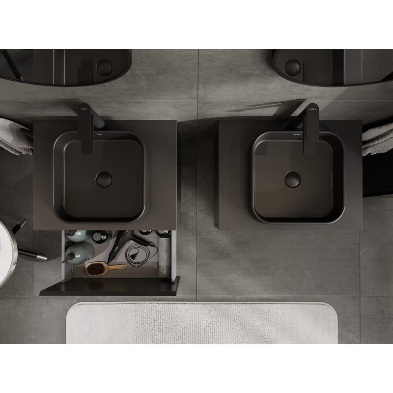 Mexen Orio kúpeľňová skrinka pod umývadlo 60 cm, 1 zásuvka, čierna matná - 91A10-06047-1-BF71