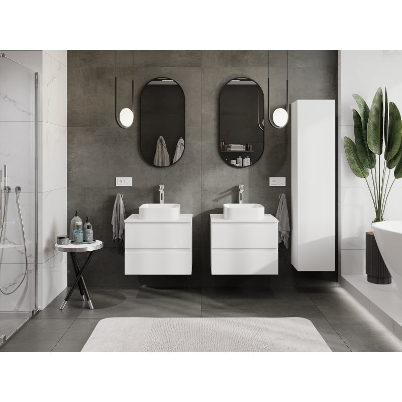 Mexen Orio kúpeľňová skrinka pod umývadlo 60 cm, 2 zásuvky, biela matná - 91A10-06047-2-BFF01