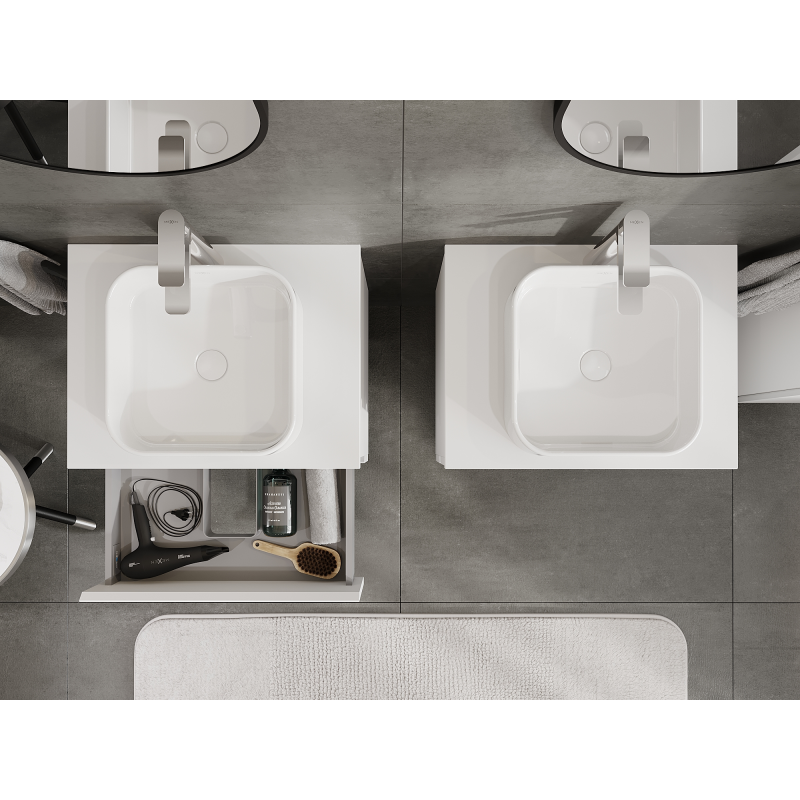 Mexen Orio kúpeľňová skrinka pod umývadlo 60 cm, 2 zásuvky, biela matná - 91A10-06047-2-BFF01