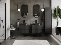 Mexen Orio kúpeľňová skrinka pod umývadlo 60 cm, 2 zásuvky, čierna matná - 91A10-06047-2-BFF71