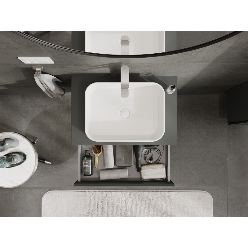 Mexen Orio kúpeľňová skrinka pod umývadlo 70 cm, 1 zásuvka, grafit mat - 91A10-07023-1-BF66