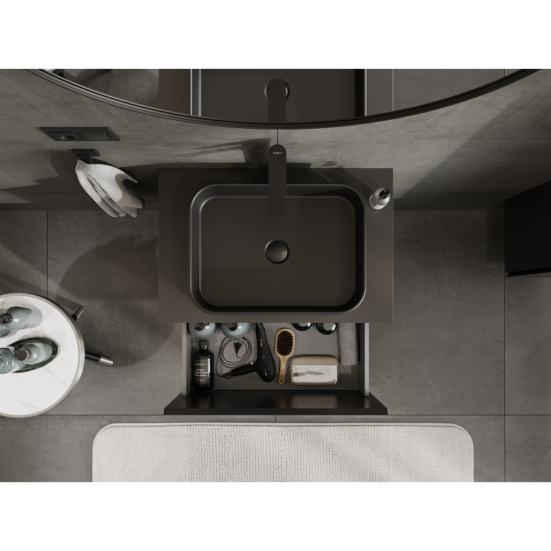 Mexen Orio skrinka pod umývadlo 70 cm, 1 zásuvka, čierna matná - 91A10-07047-1-BF71