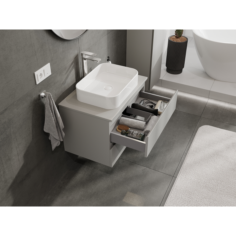 Mexen Orio kúpeľňová skrinka pod umývadlo 70 cm, 2 zásuvky, sivá matná - 91A10-07047-2-BFF62