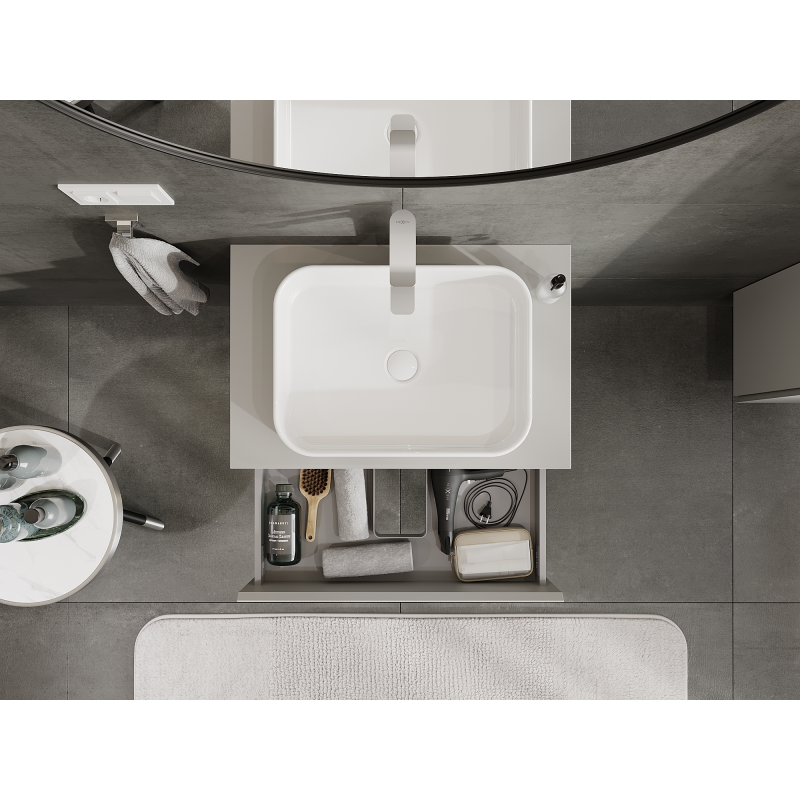 Mexen Orio kúpeľňová skrinka pod umývadlo 70 cm, 2 zásuvky, sivá matná - 91A10-07047-2-BFF62