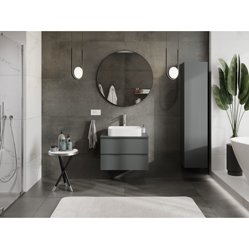 Mexen Orio kúpeľňová skrinka pod umývadlo 70 cm, 2 zásuvky, grafit mat - 91A10-07047-2-BFF66