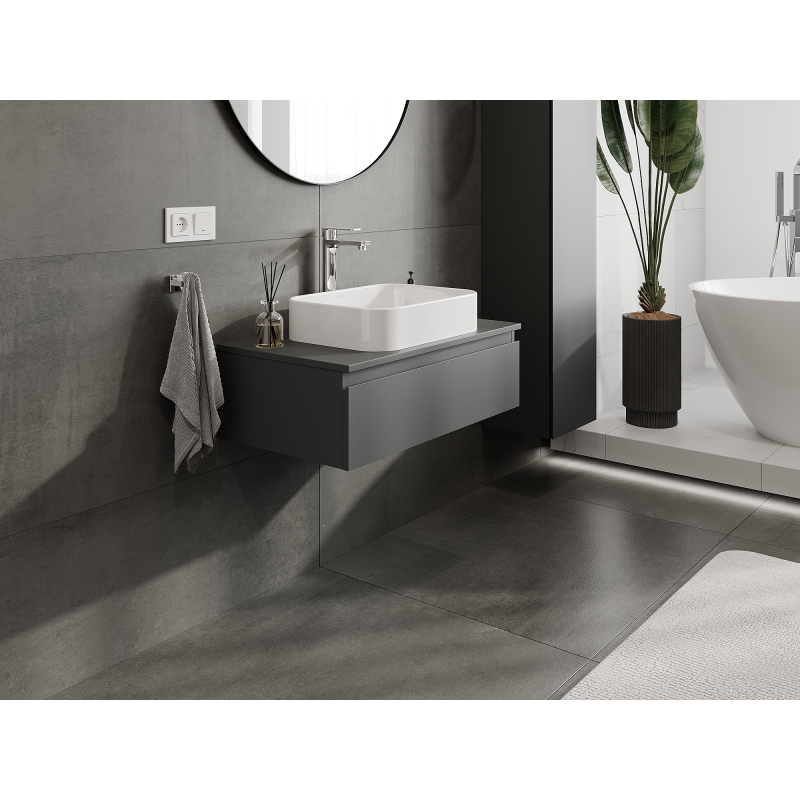 Mexen Orio kúpeľňová skrinka pod umývadlo 80 cm, 1 zásuvka, grafit mat - 91A10-08023-1-BF66