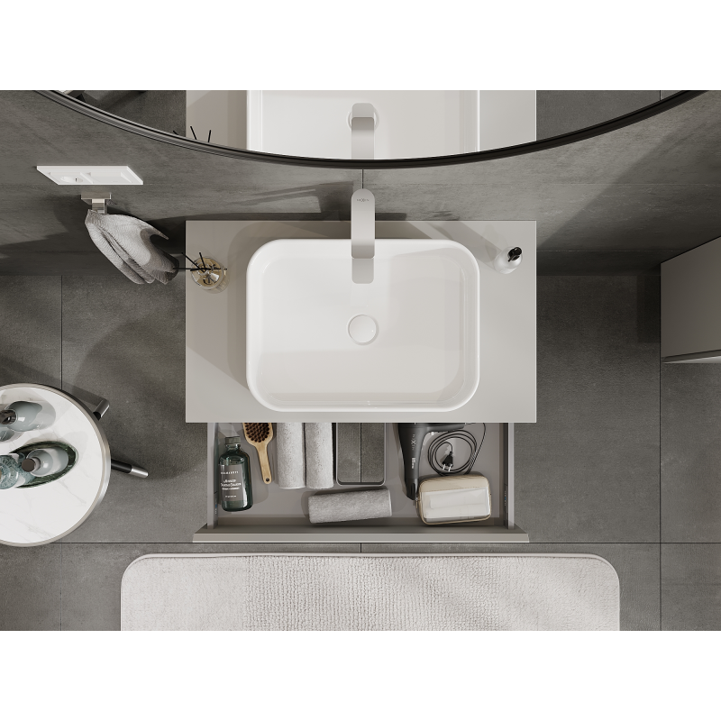 Mexen Orio kúpeľňová skrinka pod umývadlo 80 cm, 1 zásuvka, sivá matná - 91A10-08023-1-BF62