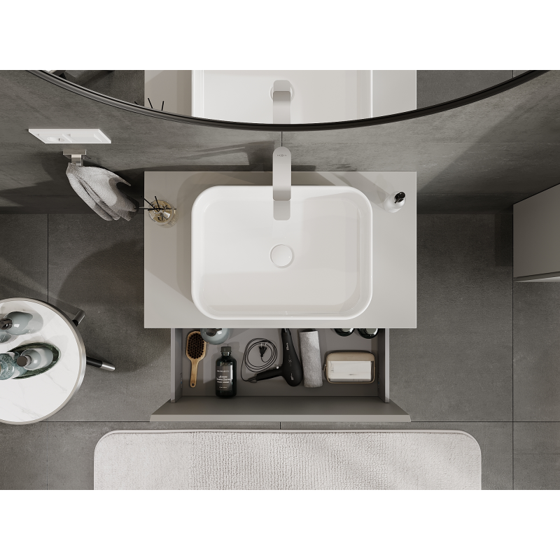 Mexen Orio kúpeľňová skrinka pod umývadlo 80 cm, 1 zásuvka, šedá matná - 91A10-08047-1-BF62