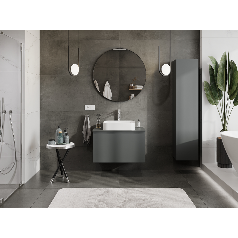 Mexen Orio kúpeľňová skrinka pod umývadlo 80 cm, 1 zásuvka, grafit mat - 91A10-08047-1-BF66
