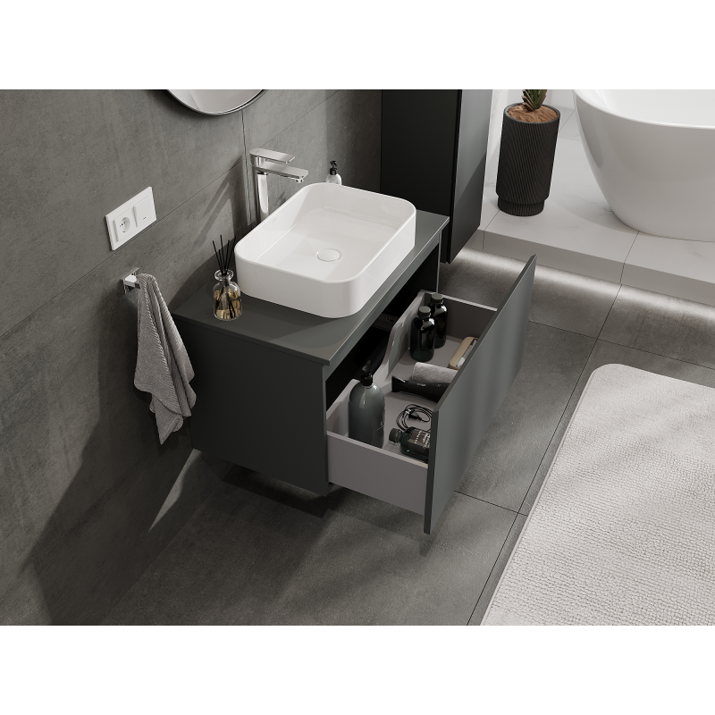 Mexen Orio kúpeľňová skrinka pod umývadlo 80 cm, 1 zásuvka, grafit mat - 91A10-08047-1-BF66