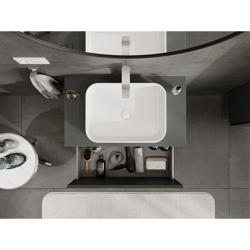 Mexen Orio kúpeľňová skrinka pod umývadlo 80 cm, 1 zásuvka, grafit mat - 91A10-08047-1-BF66