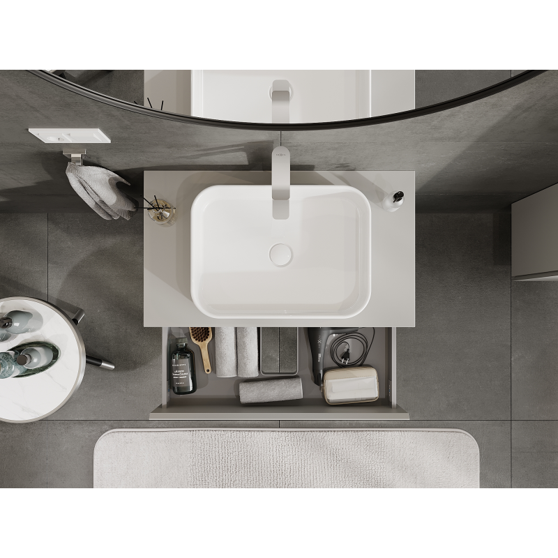 Mexen Orio kúpeľňová skrinka pod umývadlo 80 cm, 2 zásuvky, sivá matná - 91A10-08047-2-BFF62