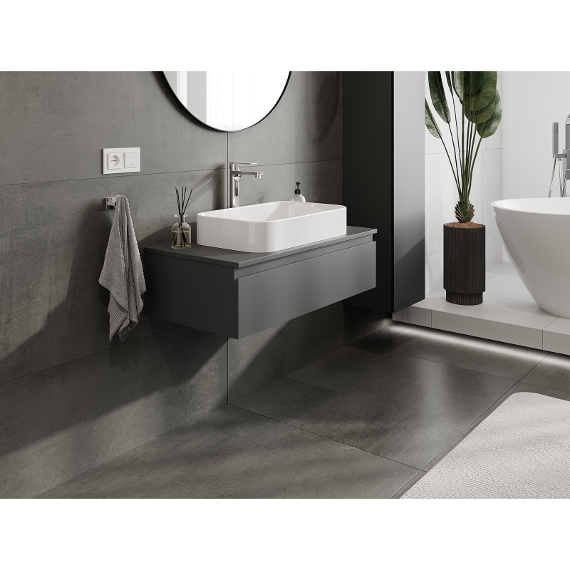 Mexen Orio kúpeľňová skrinka pod umývadlo 90 cm, 1 zásuvka, grafit mat - 91A10-09023-1-BF66