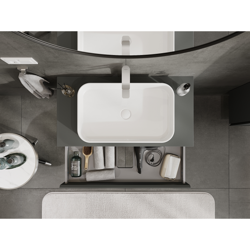 Mexen Orio kúpeľňová skrinka pod umývadlo 90 cm, 1 zásuvka, grafit mat - 91A10-09023-1-BF66