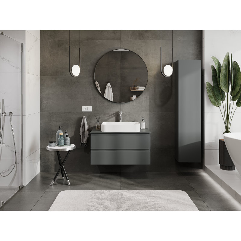 Mexen Orio kúpeľňová skrinka pod umývadlo 90 cm, 2 zásuvky, grafit mat - 91A10-09047-2-BFF66