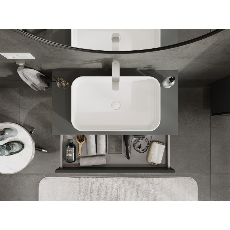 Mexen Orio kúpeľňová skrinka pod umývadlo 90 cm, 2 zásuvky, grafit mat - 91A10-09047-2-BFF66