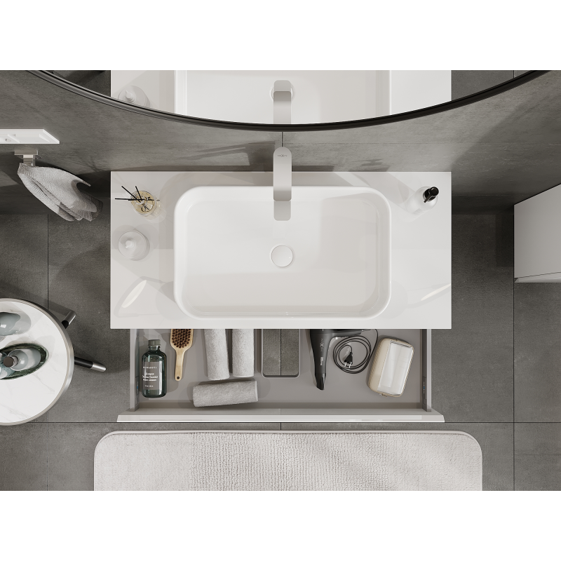 Mexen Orio kúpeľňová skrinka pod umývadlo 100 cm, 1 zásuvka, biely lesk - 91A10-10023-1-BF00