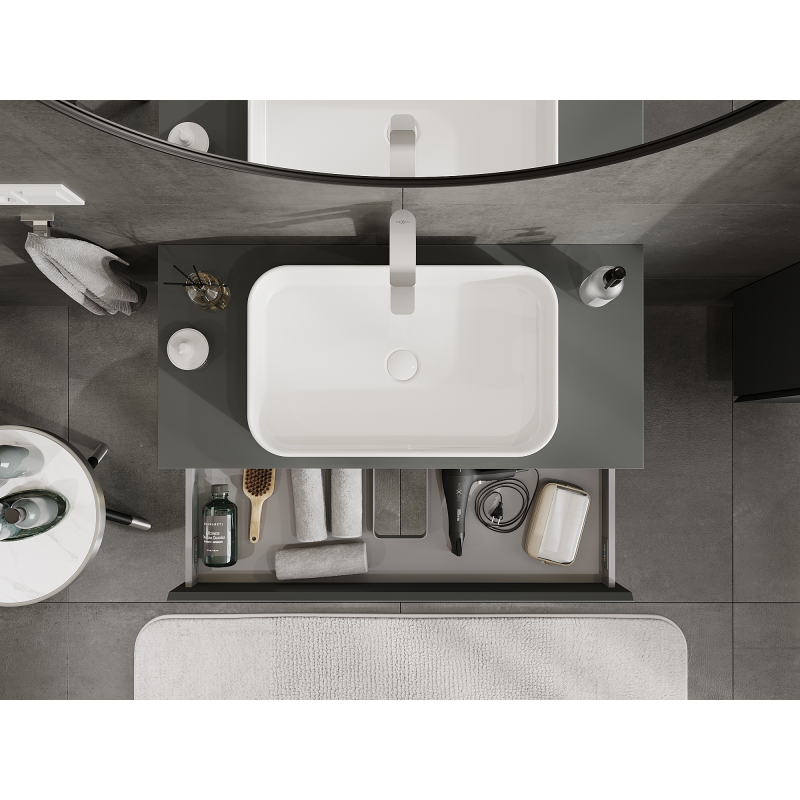 Mexen Orio kúpeľňová skrinka pod umývadlo 100 cm, 1 zásuvka, grafit mat - 91A10-10023-1-BF66