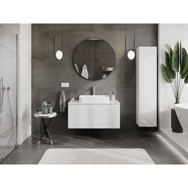 Mexen Orio kúpeľňová skrinka pod umývadlo 100 cm, 1 zásuvka, biela lesklá - 91A10-10047-1-BF00