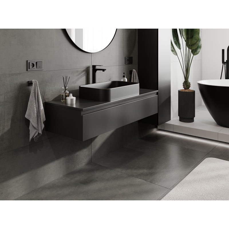 Mexen Orio kúpeľňová skrinka pod umývadlo 120 cm, 1 zásuvka, čierna matná - 91A10-12023-1-BF71