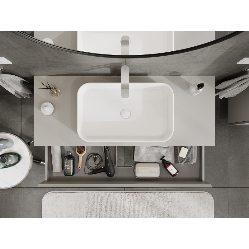 Mexen Orio kúpeľňová skrinka pod umývadlo 120 cm, 2 zásuvky, sivá matná - 91A10-12047-2-BFF62